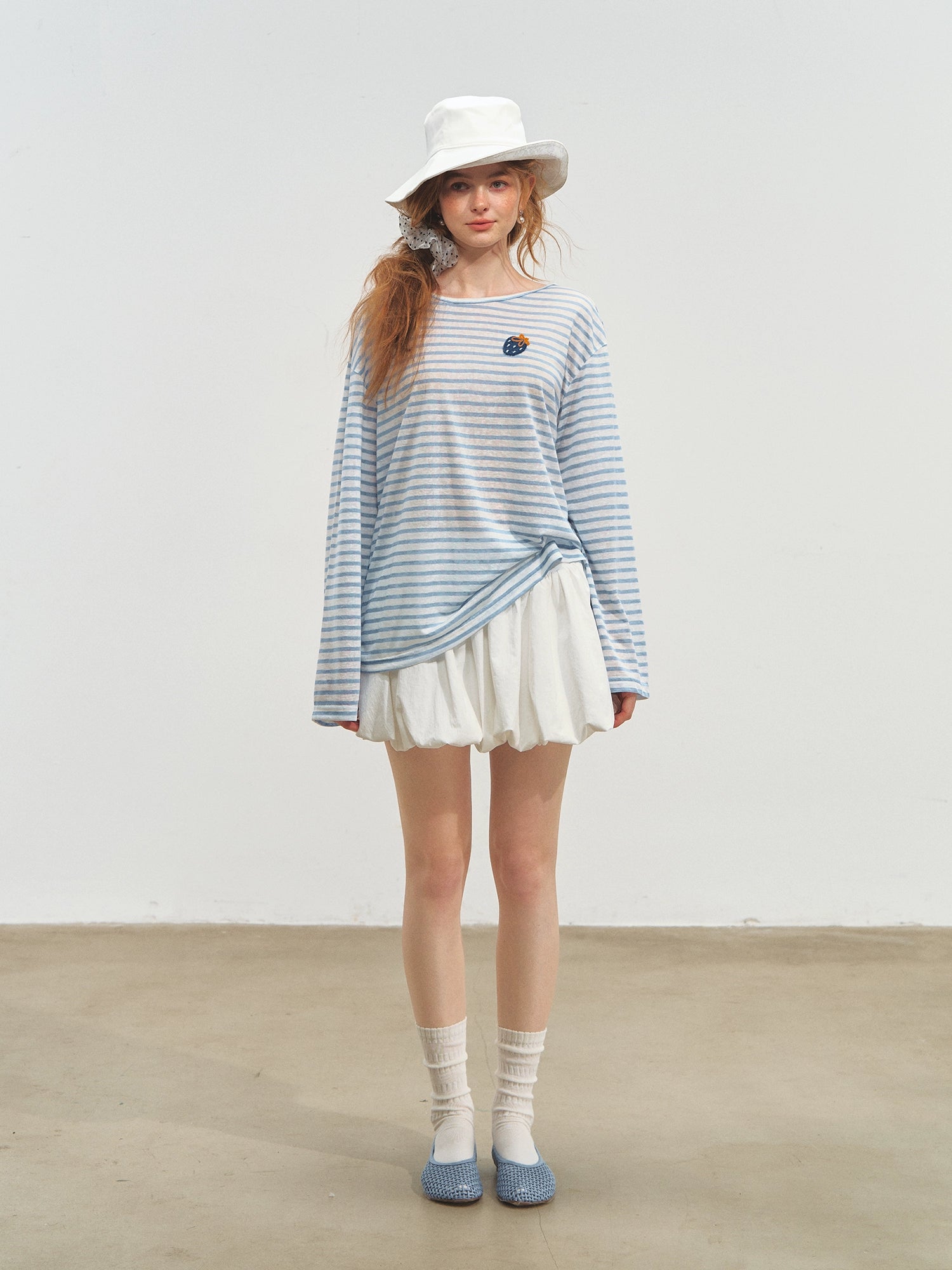 White Ballet-style Puff Midi Skirt - CHINASQUAD