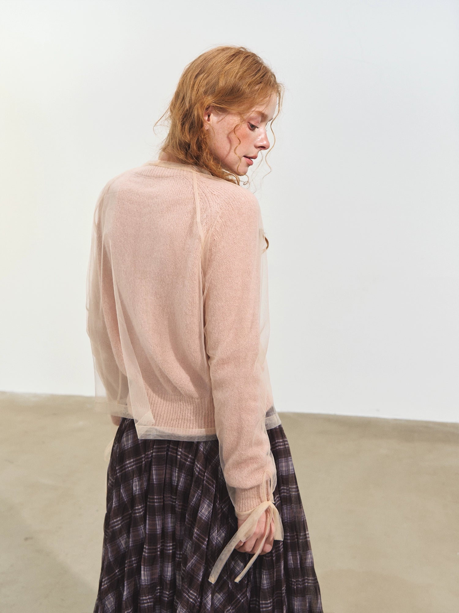 Mesh Layered Knit Cardigan - CHINASQUAD