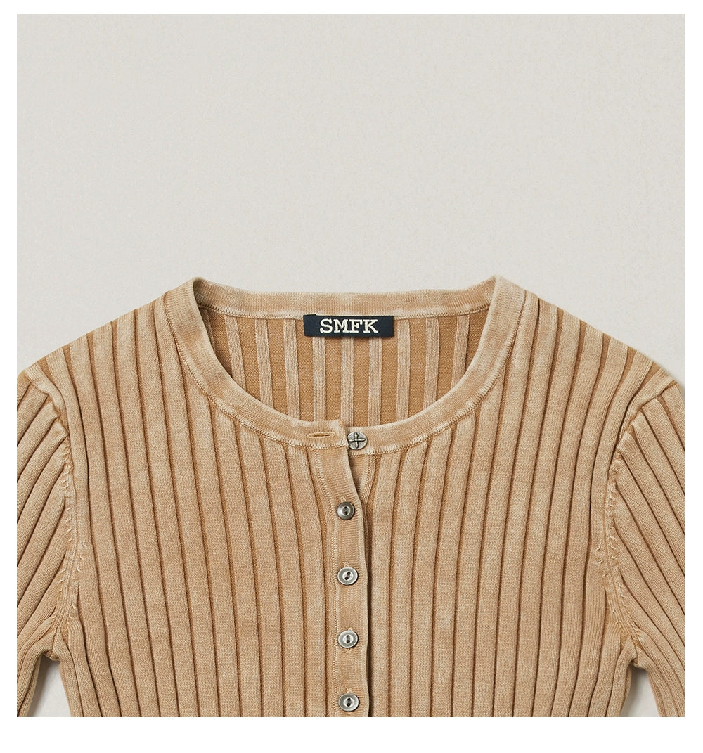 Wild Retro Ribbed Knit Cardigan