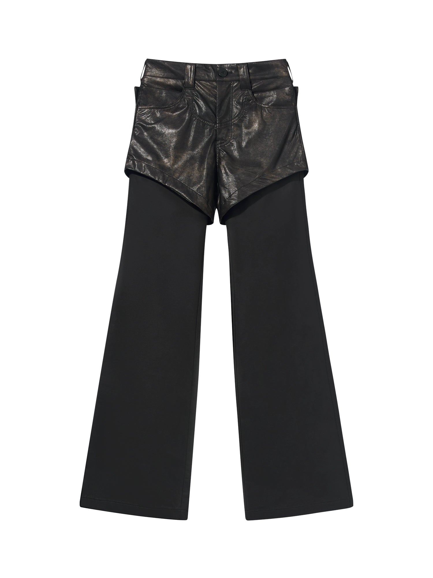 Black 2-in-1 Wide-Leg Pants - CHINASQUAD