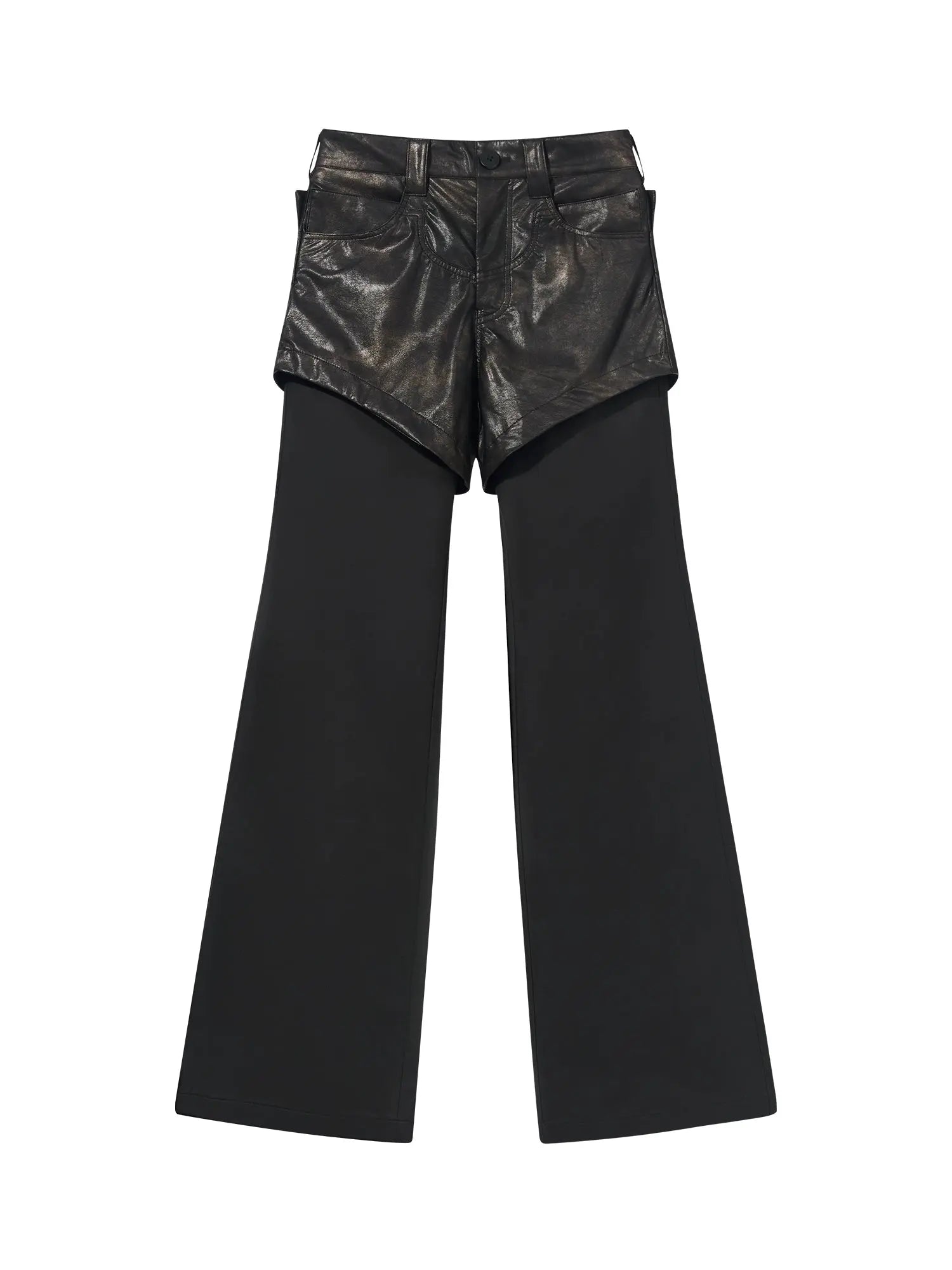 Black 2-in-1 Wide-Leg Pants - CHINASQUAD
