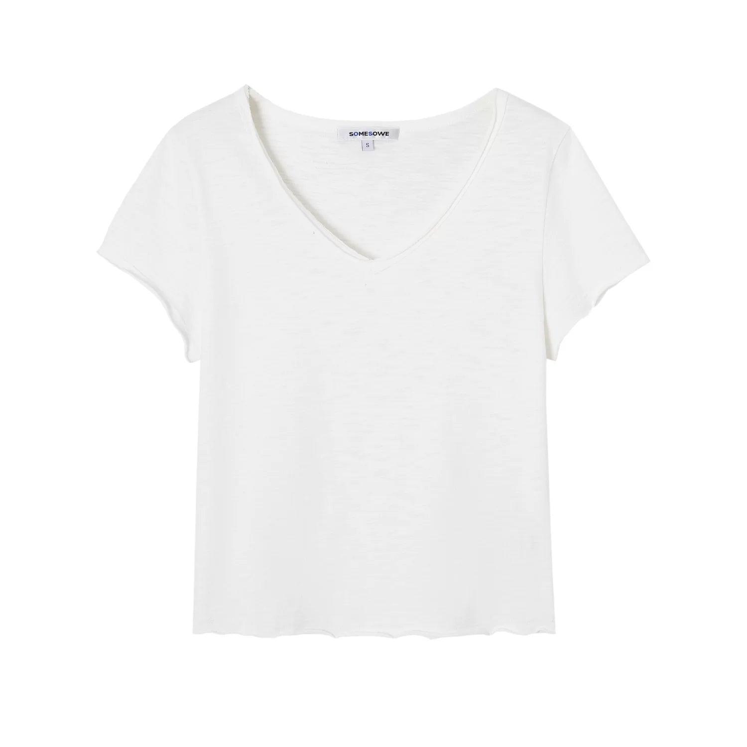 Slub Cotton Minimalist V-Neck Tee