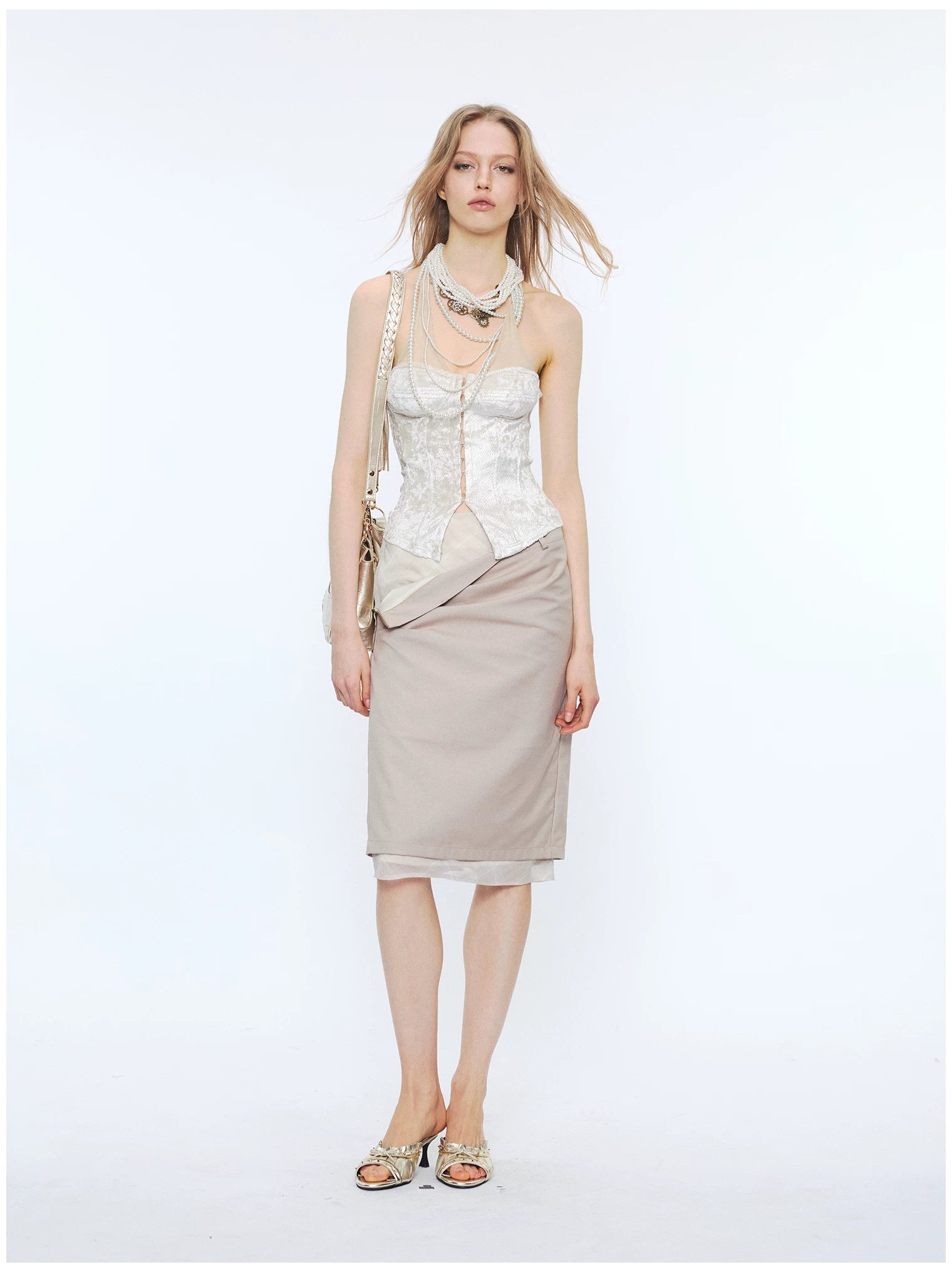 Studded Bow Peep-Toe Stiletto Sandals