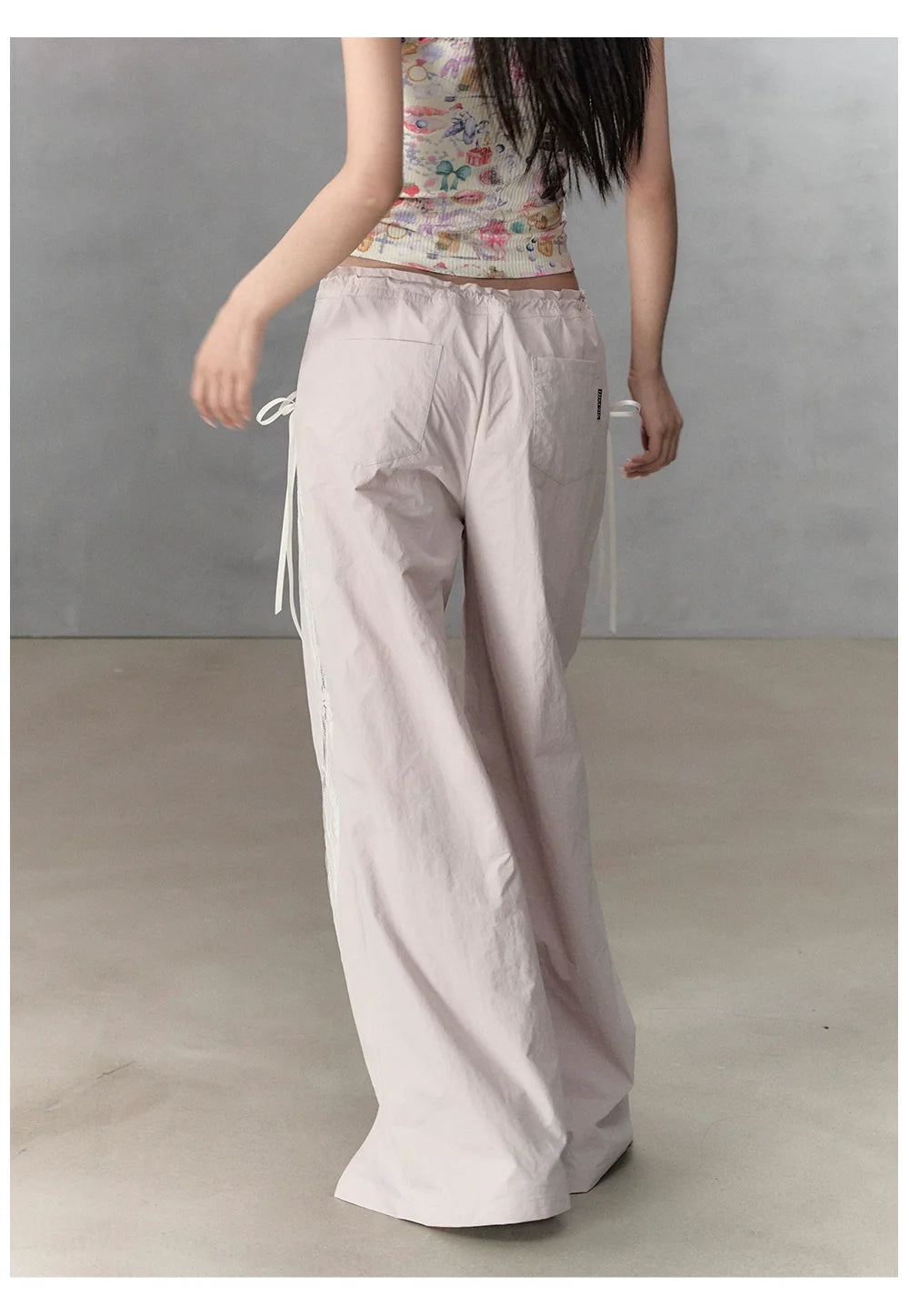 Pink Lace Patchwork Casual Cargo Pants - CHINASQUAD