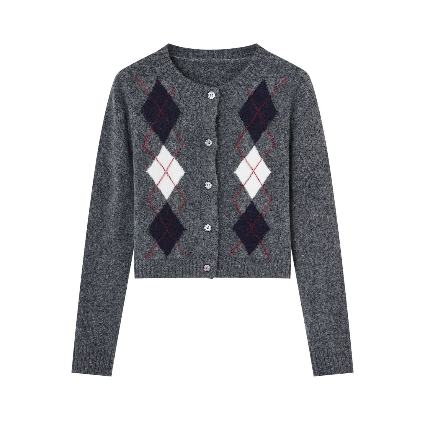 Floral Diamond Knit Vest / Cardigan / Skirt Set - CHINASQUAD