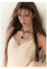 Beige Lace Panel Camisole Top - CHINASQUAD