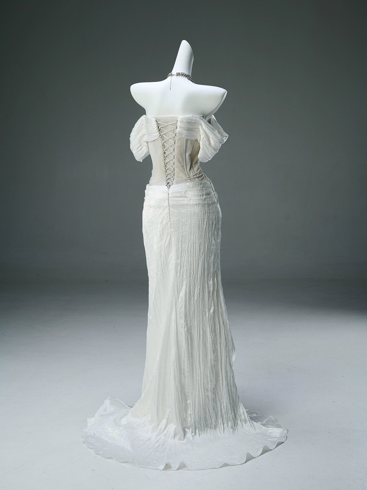 Icy Serene Sculpted Silken Gown
