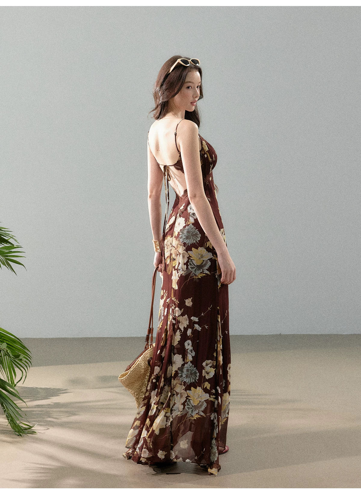 Dreamlike Summer Floral Chiffon Mermaid Slip Maxi Dress