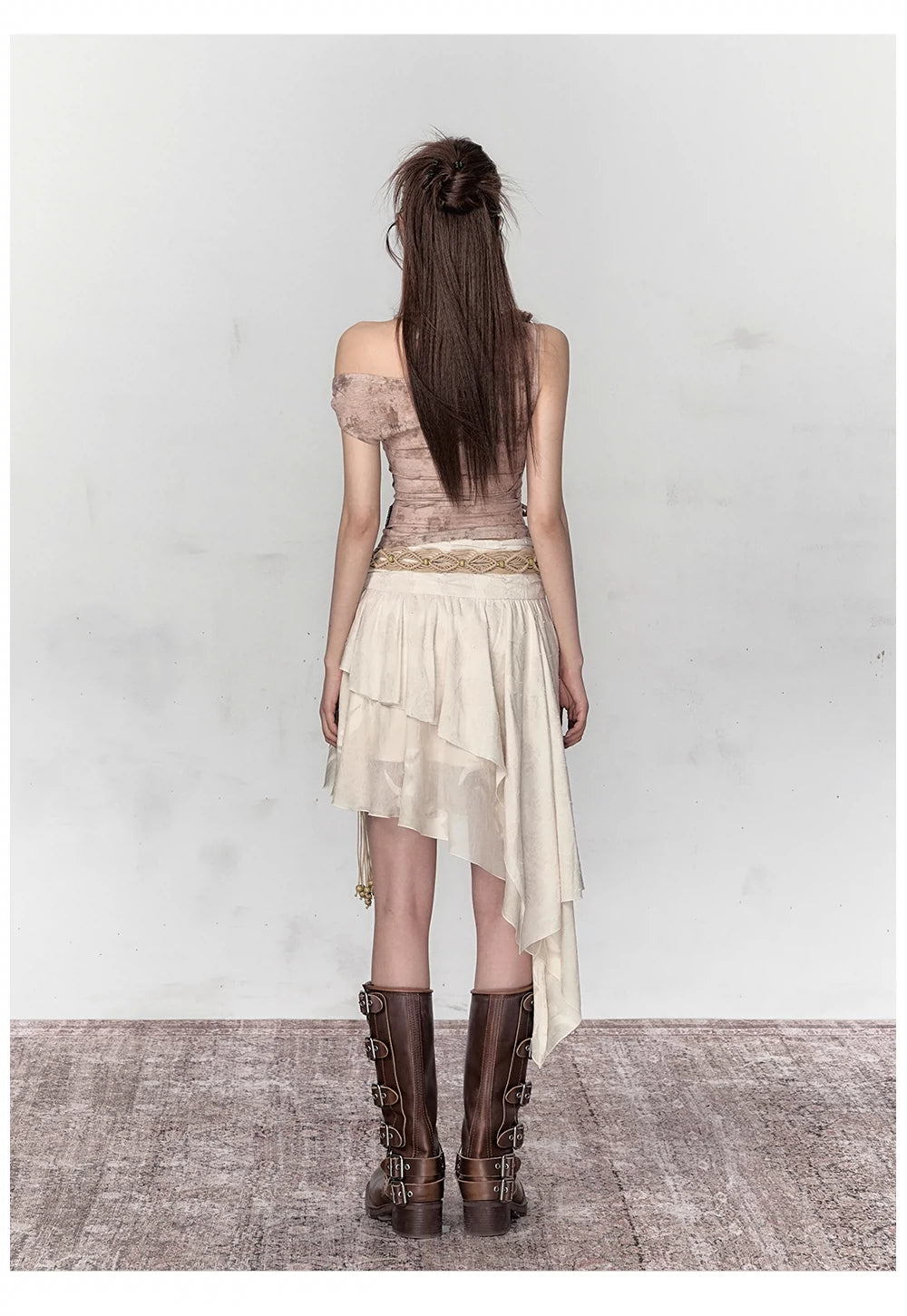 Apricot & Ombre Khaki Rose Camisole Top - CHINASQUAD