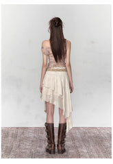 Apricot & Ombre Khaki Rose Camisole Top - CHINASQUAD