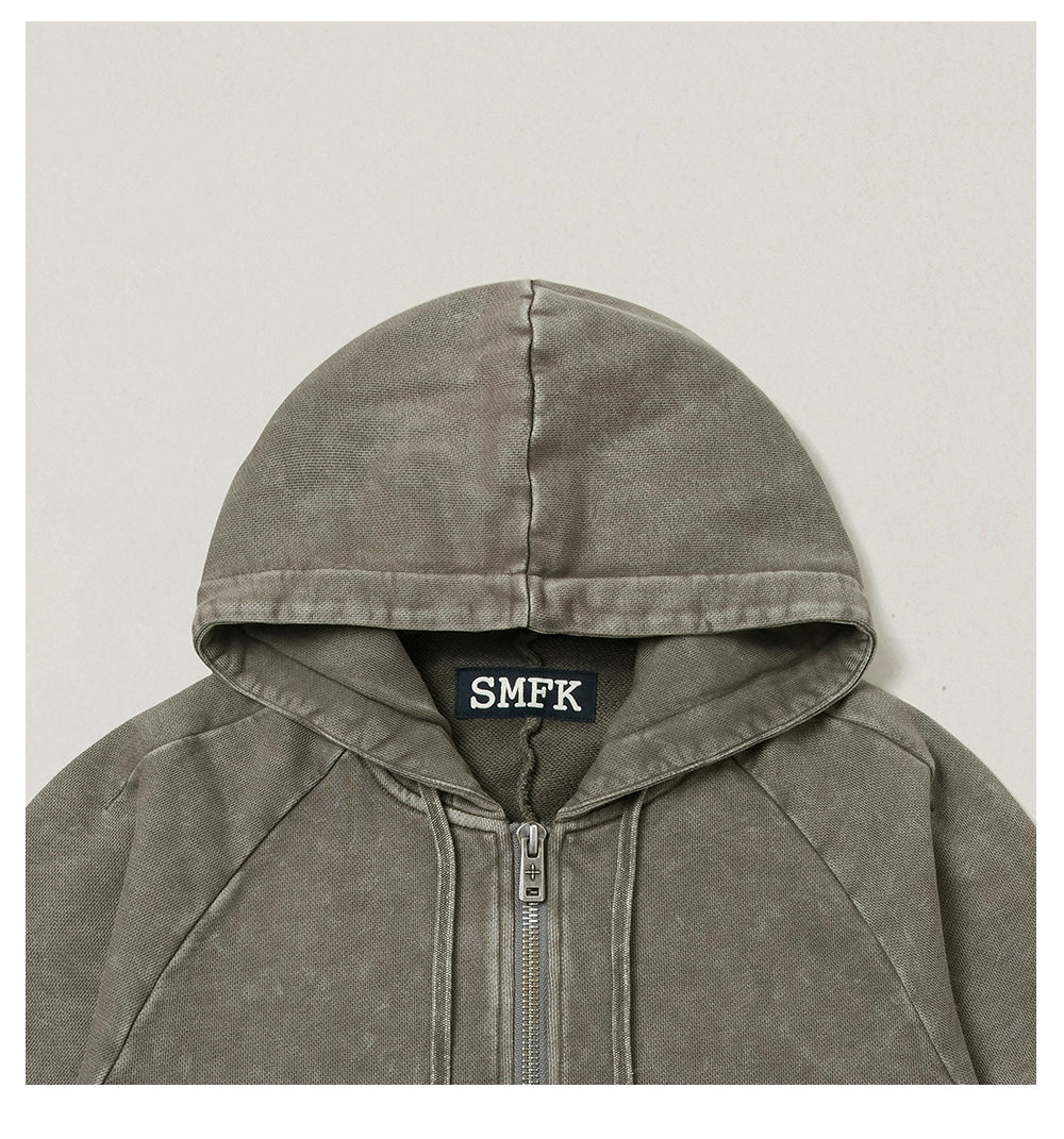 Wild Vintage Zip-up Cropped Hoodie