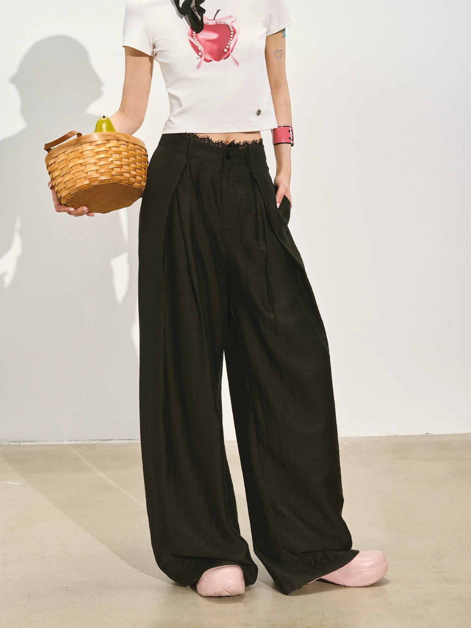 Suit Pleated Wide-Leg Pants - CHINASQUAD