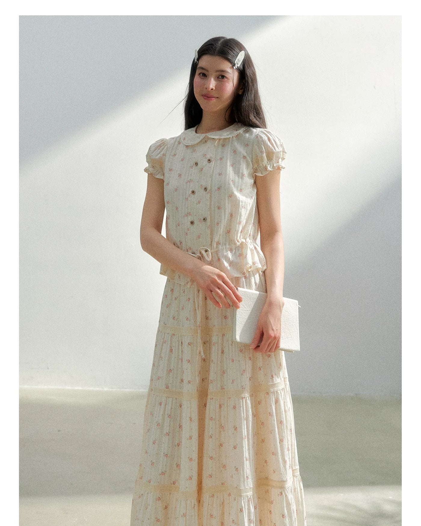 Vintage Plaid Floral Girl Two-Piece Set