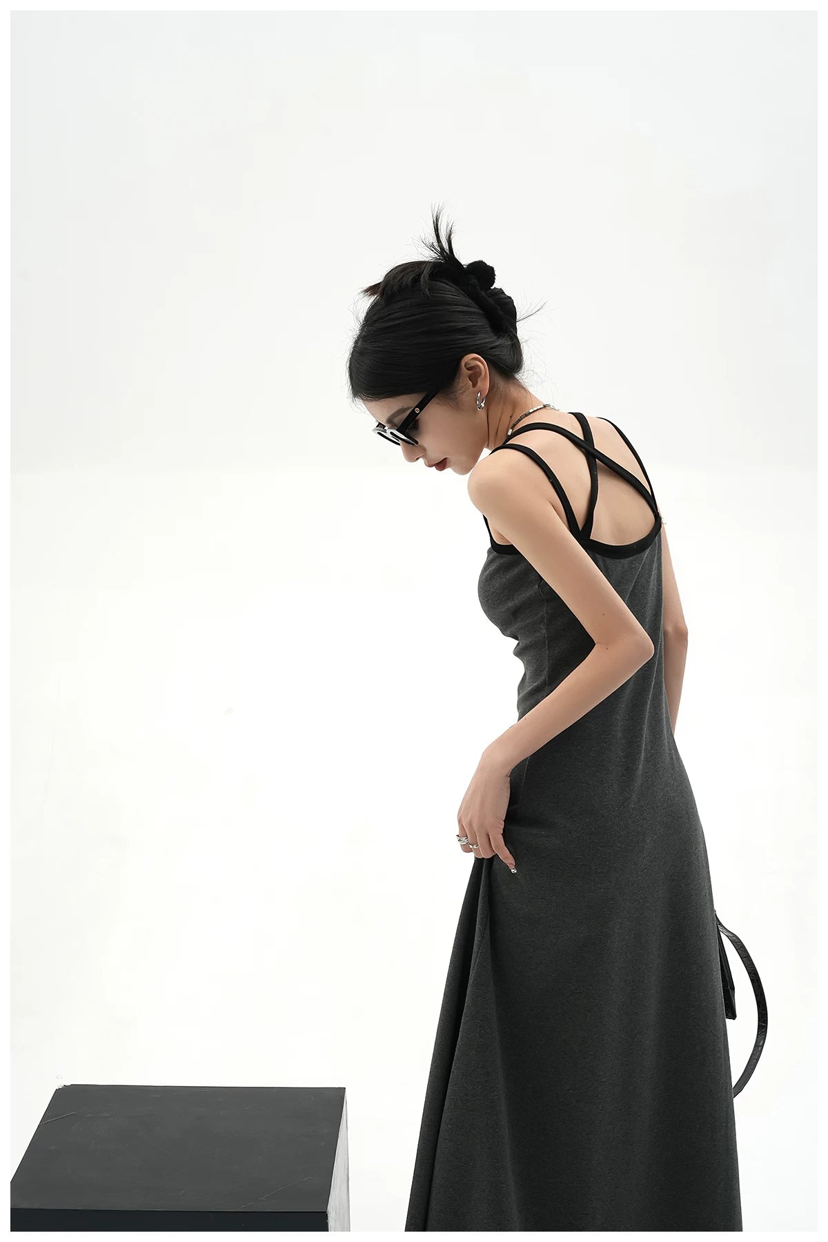 American Street-Style Slim-Fit Camisole Maxi Dress