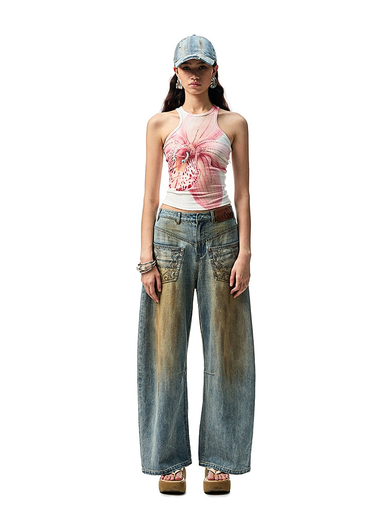 Mud-dyed Washed Jeans - CHINASQUAD