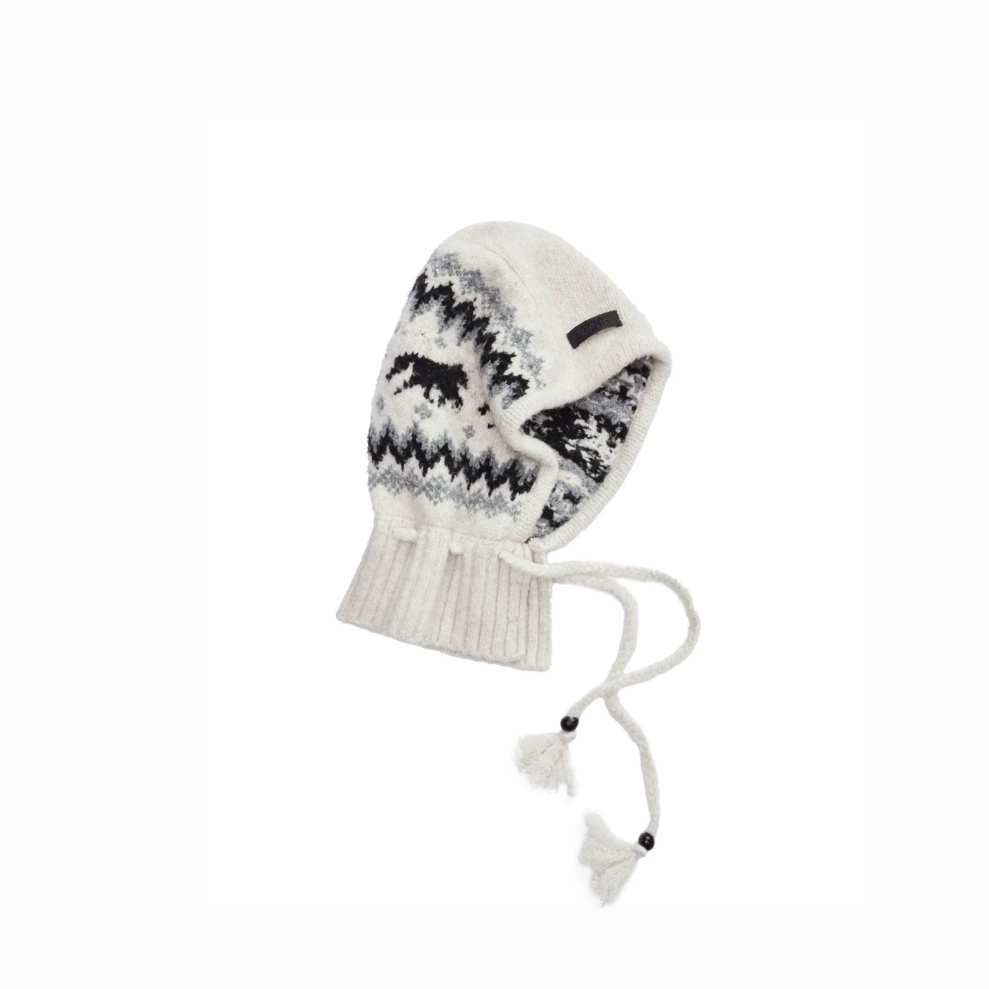 Fair Isle Pony Jacquard Knit Balaclava Hat