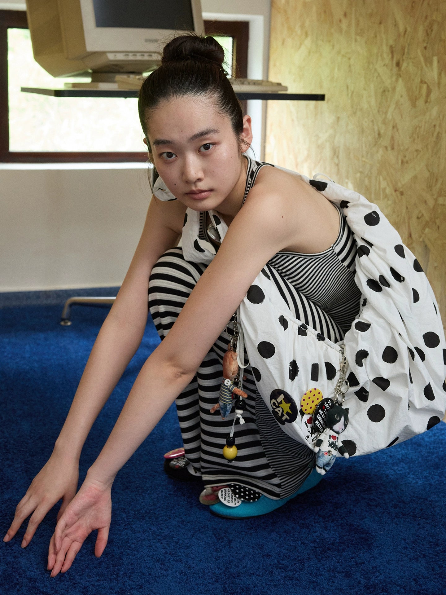 Polka Dot Adjustable Strap Hobo Bag - CHINASQUAD