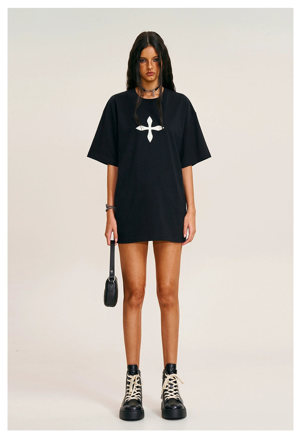 Vintage Cross Compass Oversized Tee - CHINASQUAD