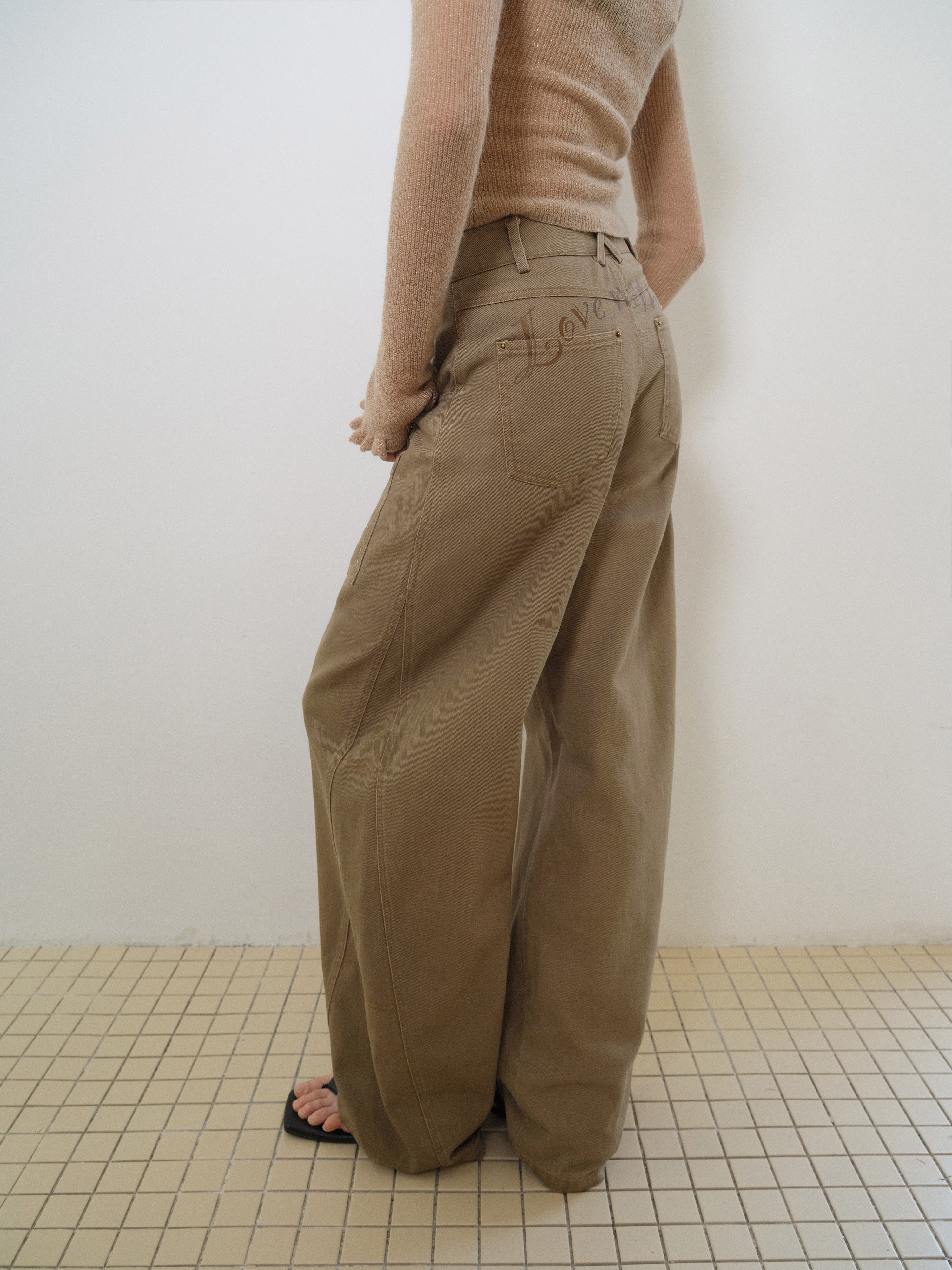 Wash Wide-Leg Star Print Jeans - CHINASQUAD