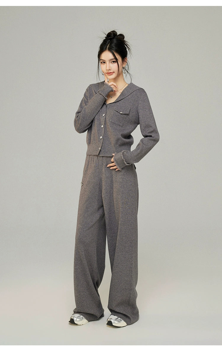 Large Lapel Knitwear Set - CHINASQUAD