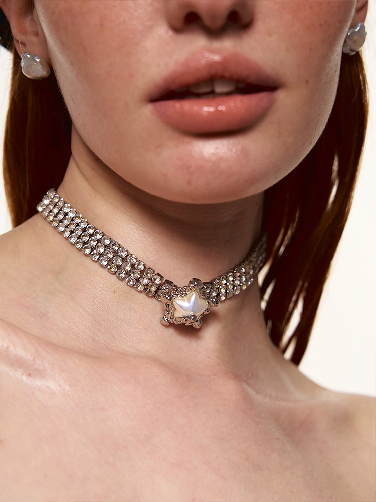 Diamond Pearl Starfish choker - CHINASQUAD
