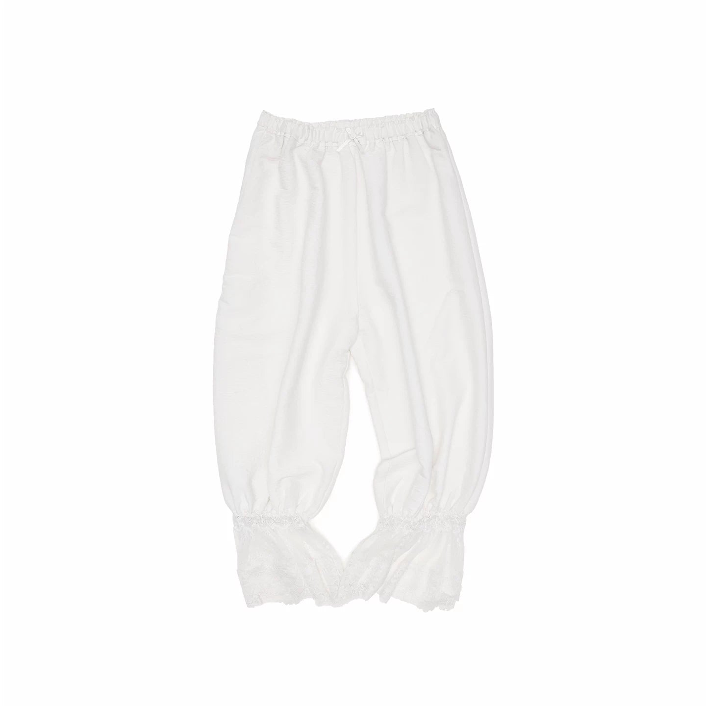 Lace-Trim Relaxed Cropped Balloon Pants