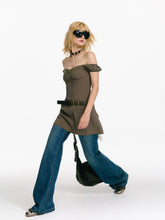 Draped Off-Shoulder Mini Dress - CHINASQUAD