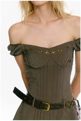 Draped Off-Shoulder Mini Dress - CHINASQUAD