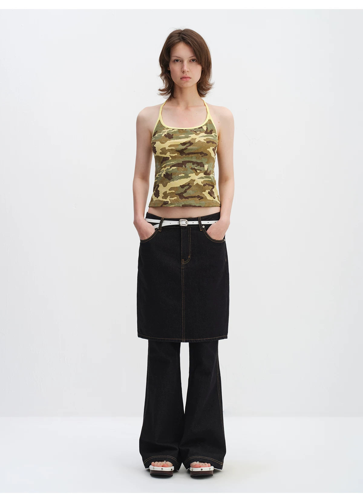 Desert Camo Sculpt U-Neck Slim Tank Top