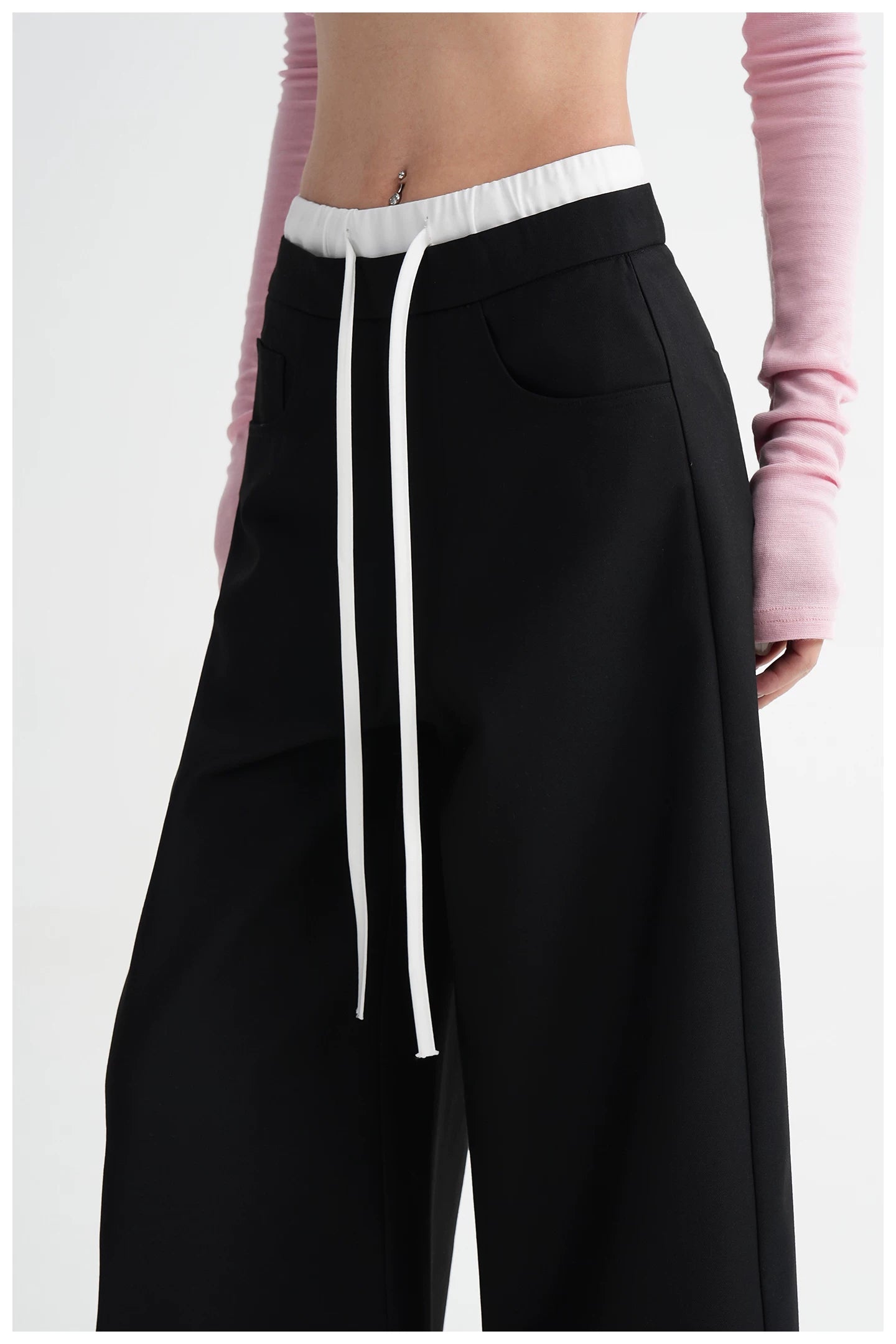Panel Wide-Leg Floor-Length Trousers