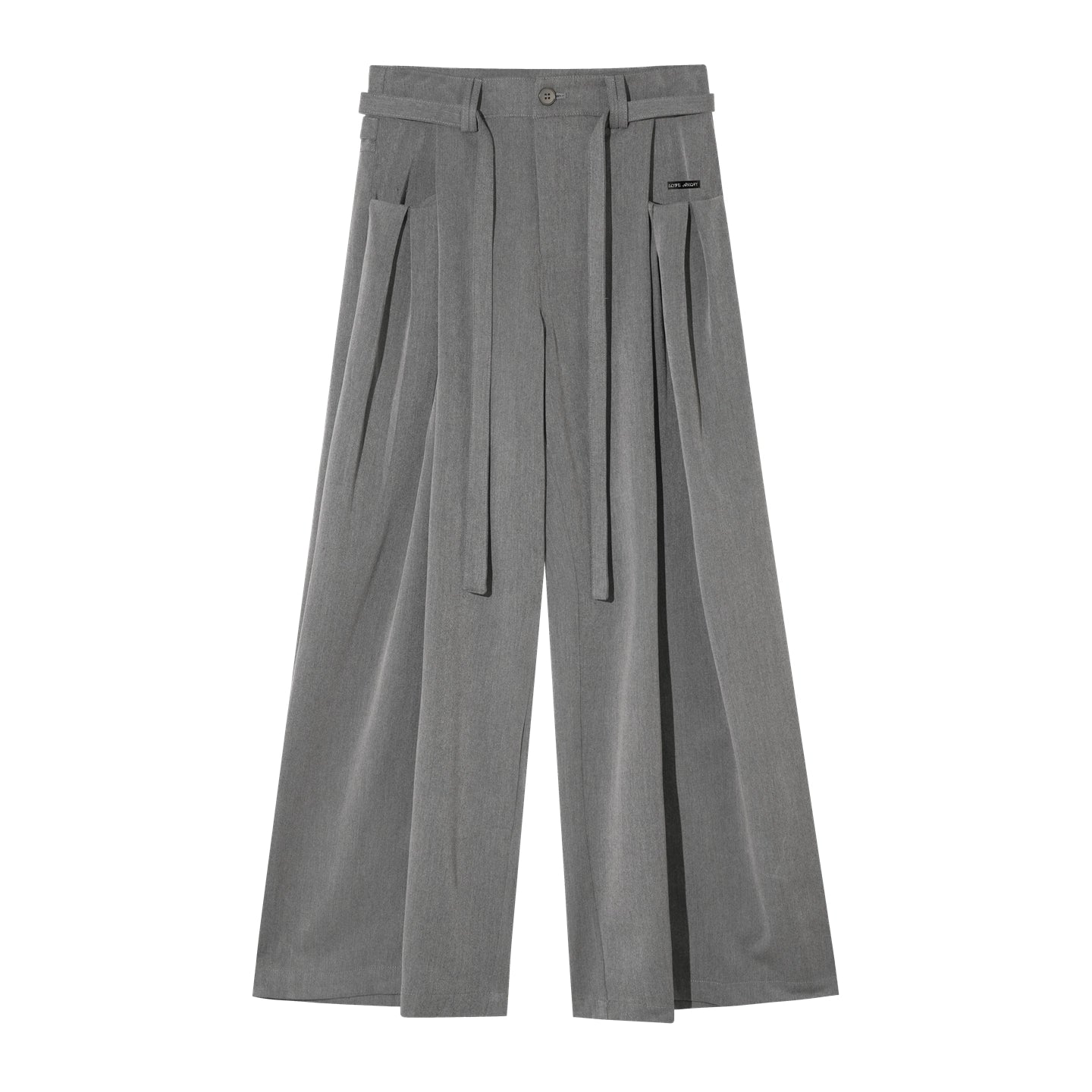 Pleated Tie-Waist Wide-Leg Trousers