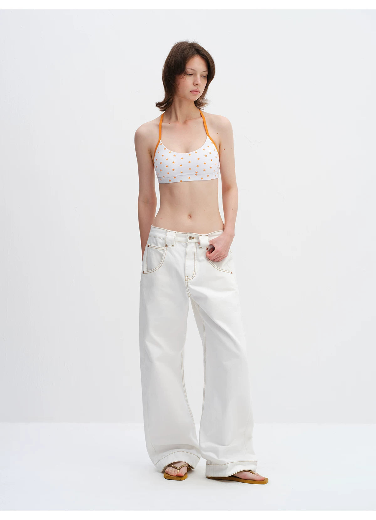 Star Print Racerback Sports Bra