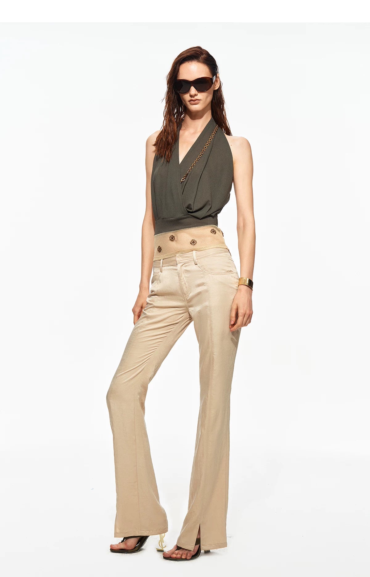 Acetate Beaded Halter Top