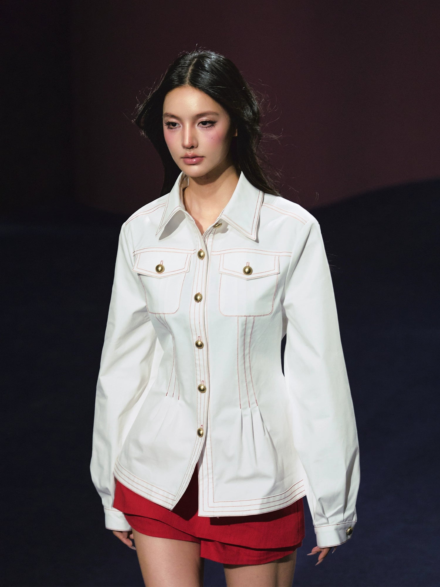 Red Line Collared Pocket Jacket