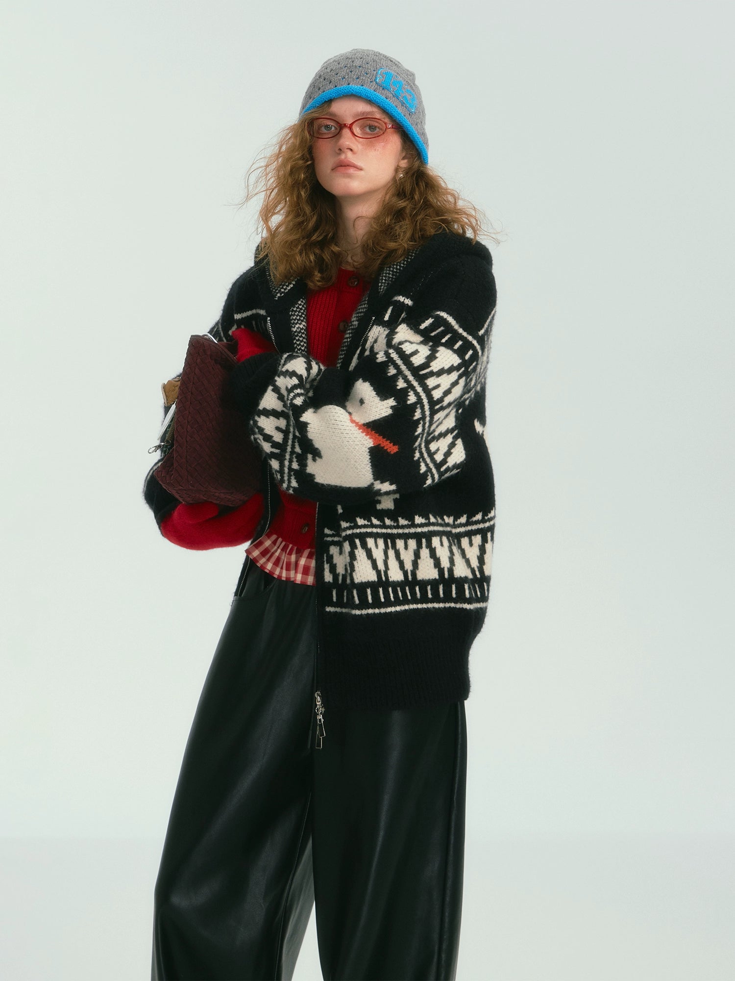 Mosaic Terrier Hooded Cardigan - CHINASQUAD