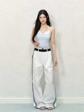 Lace Trim Pleated Wide-leg Pants - CHINASQUAD