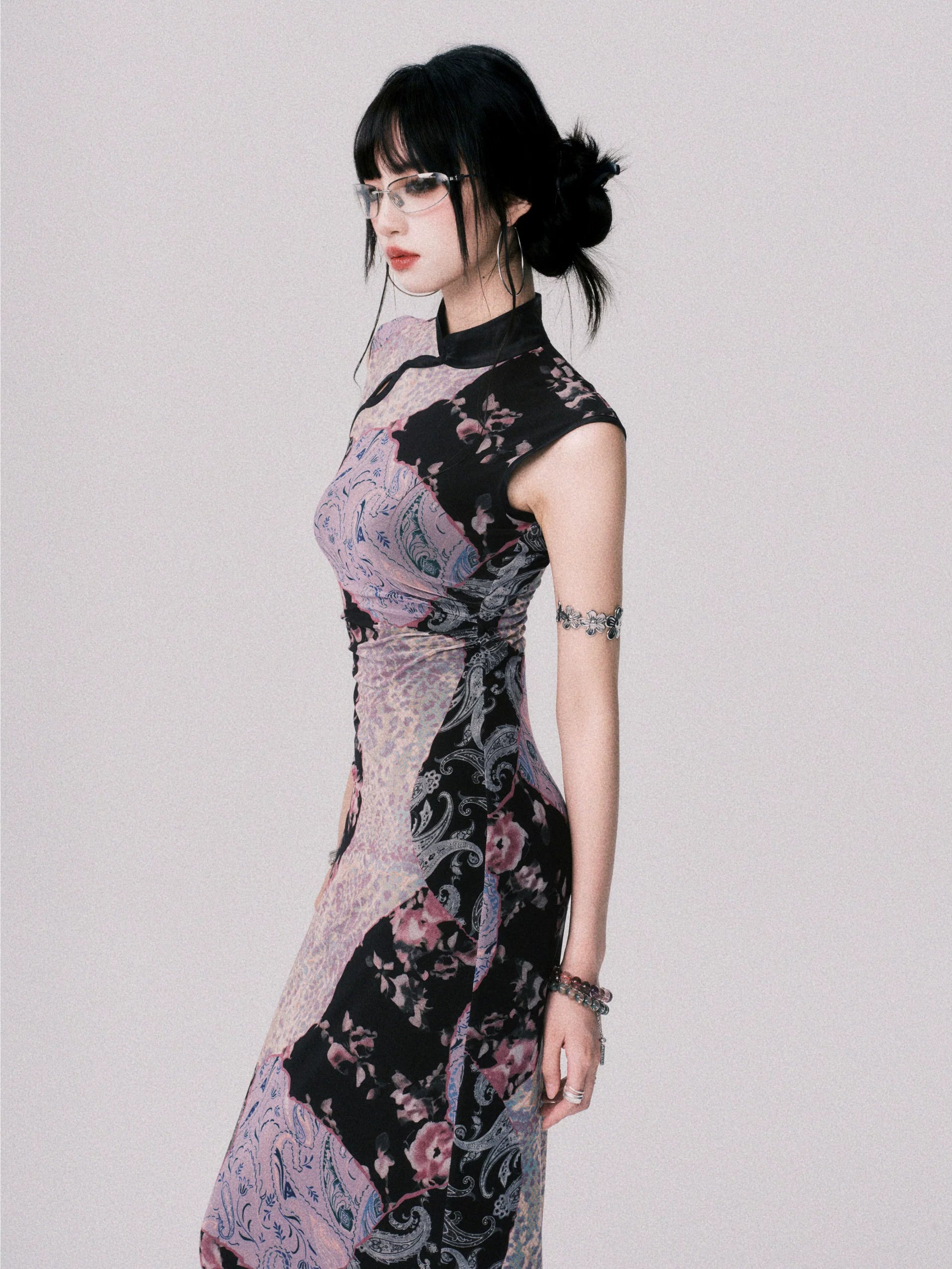 Mesh New Chinese-Style Cheongsam Dress