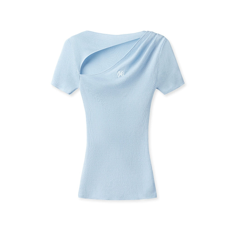 Crescent Knit Modal-Cotton T-Shirt - CHINASQUAD
