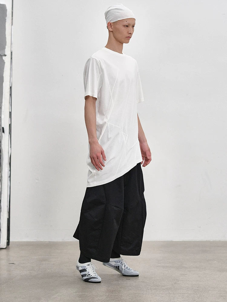 Asymmetric Panel Oversized Cotton T-Shirt