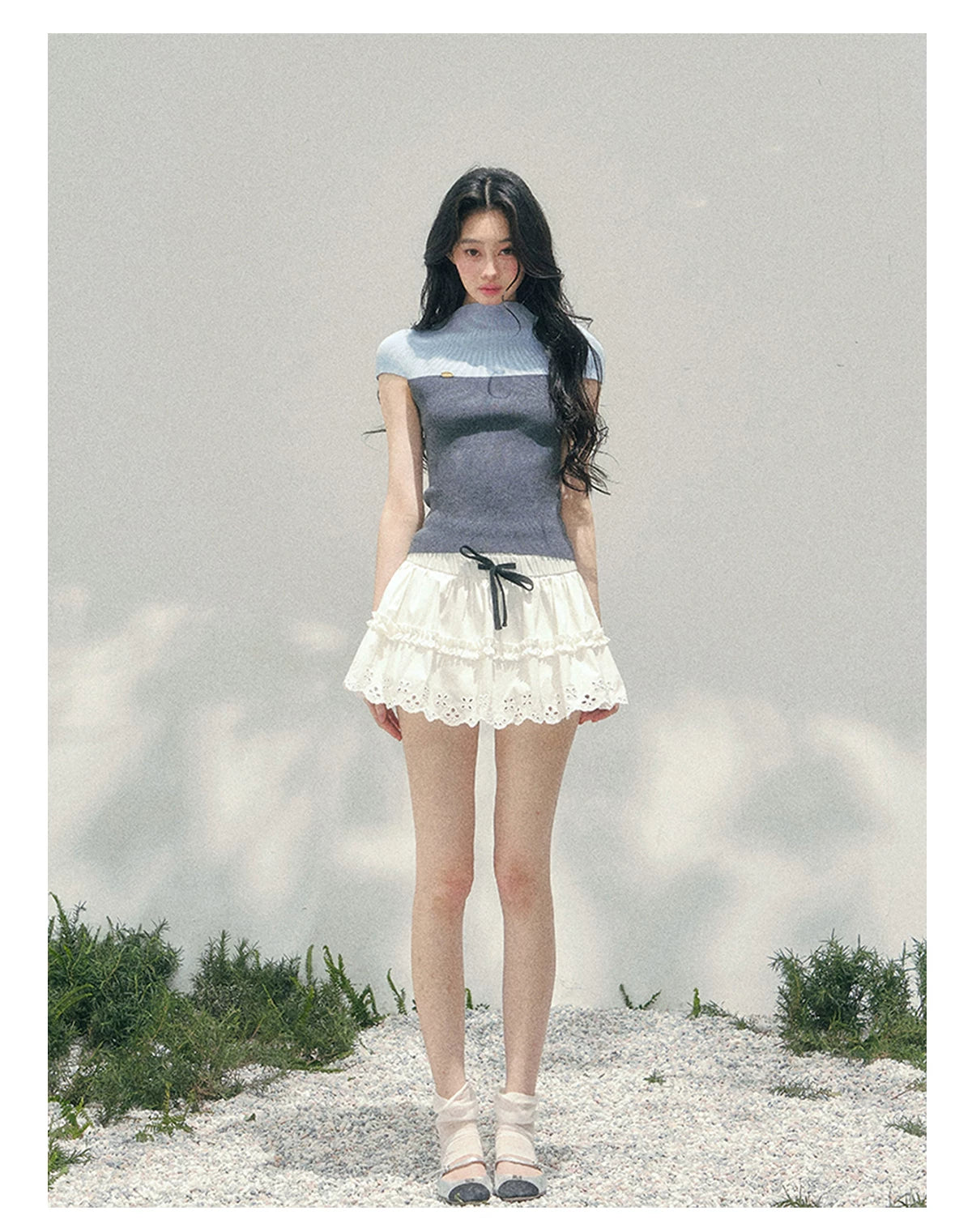 Smoky Mood Knit Crop Top