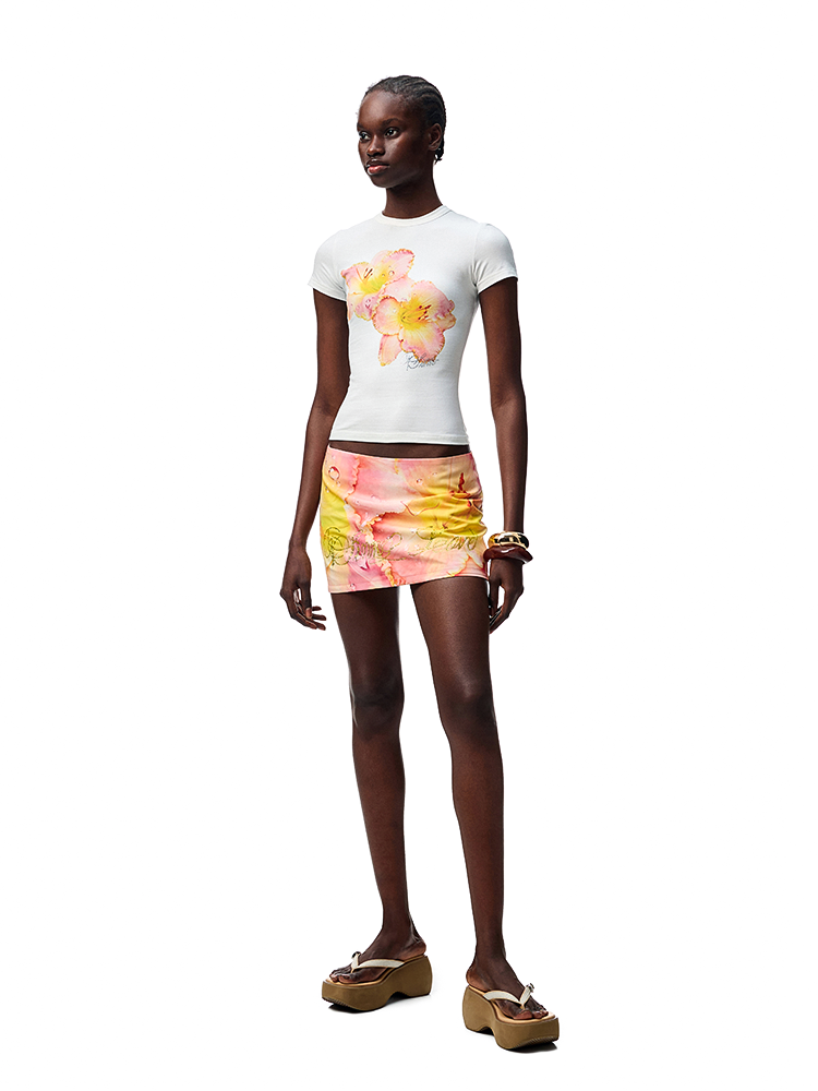 Floral All-Over Print Bodycon Mini Skirt - CHINASQUAD