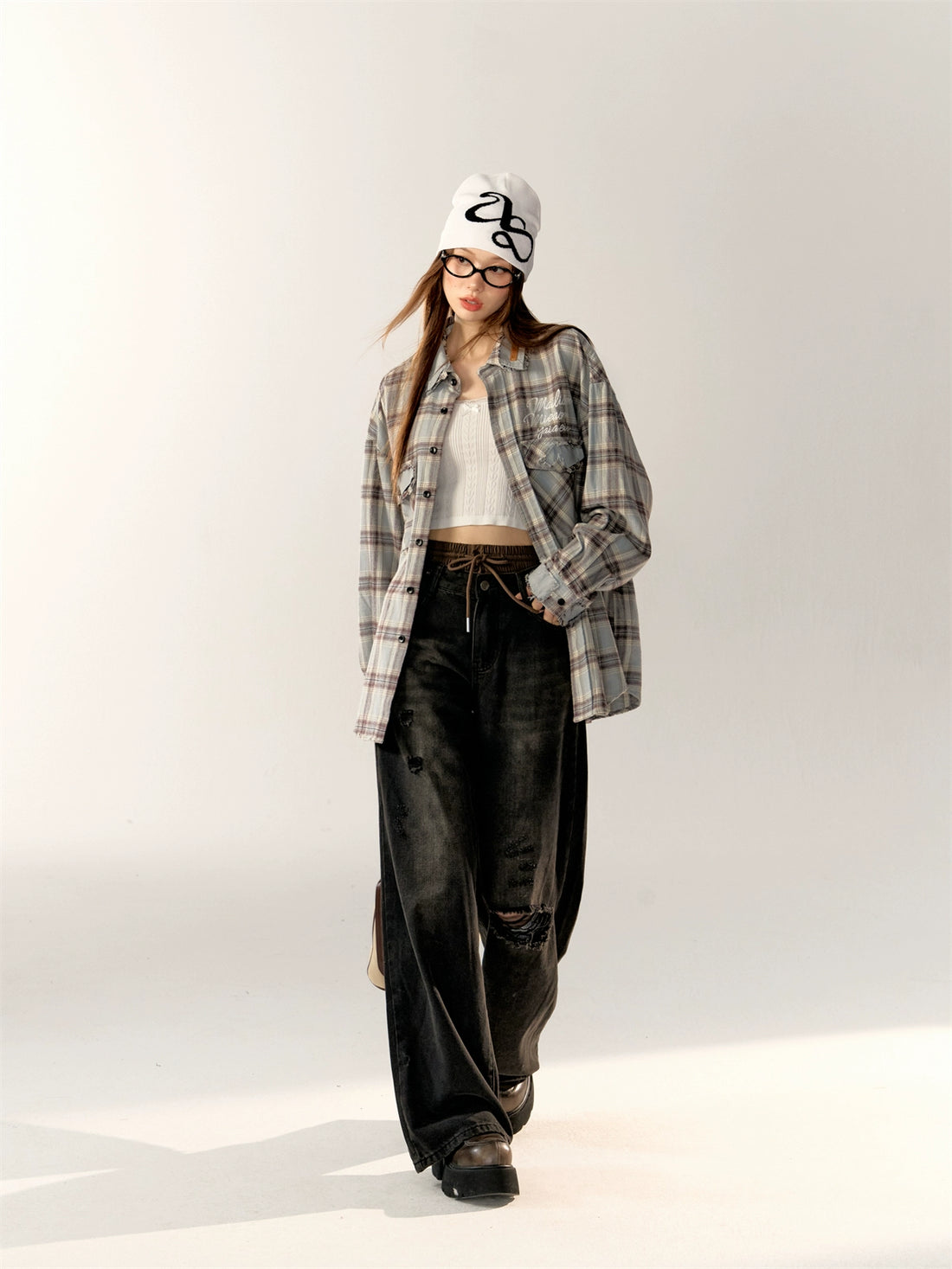 Plaid Long-Sleeve Shirt - CHINASQUAD