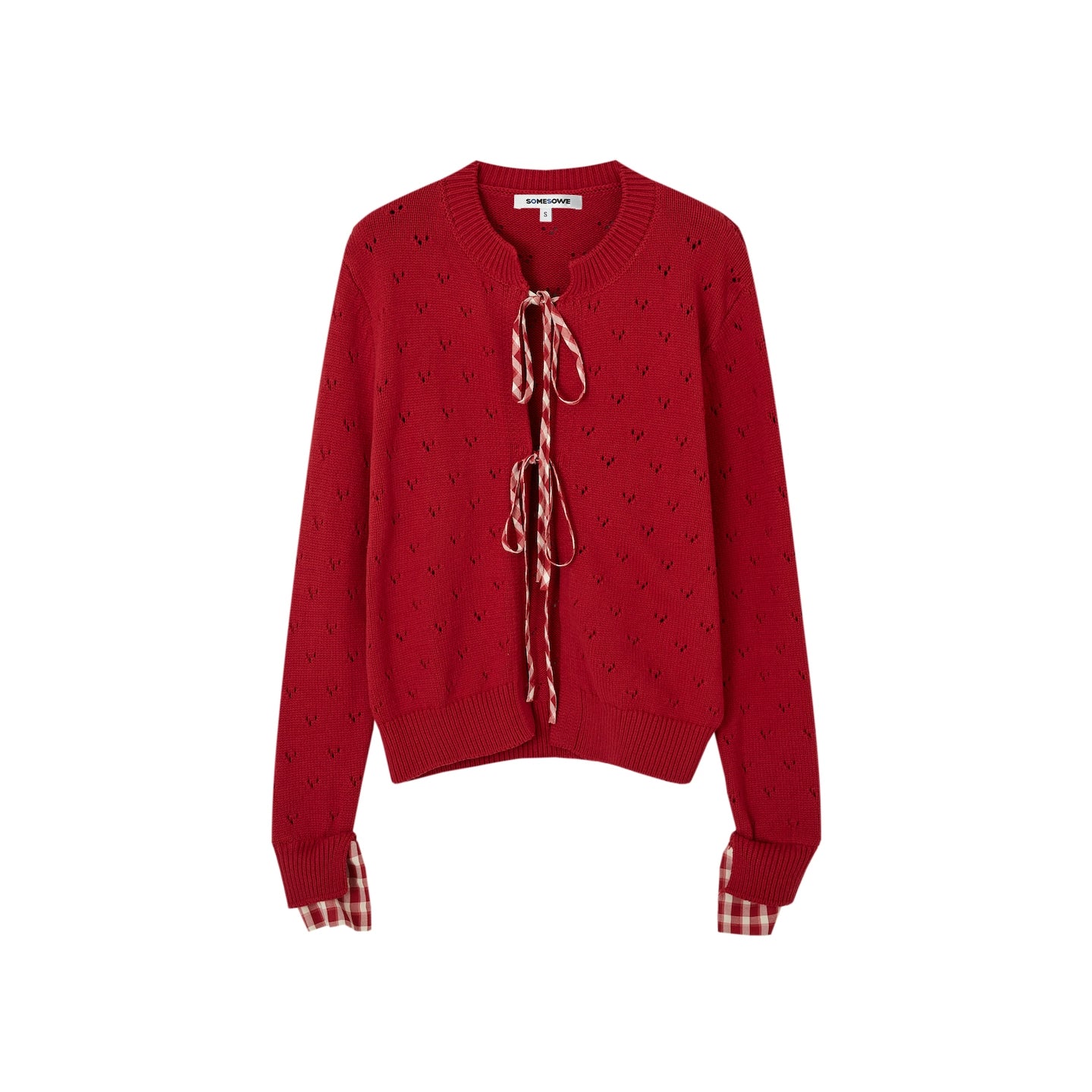 Vintage Plaid Tie-Front Cardigan - CHINASQUAD