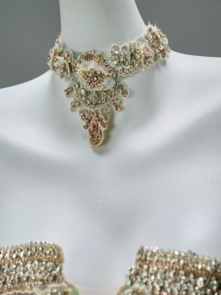 Elegant Apricot Couture Gown