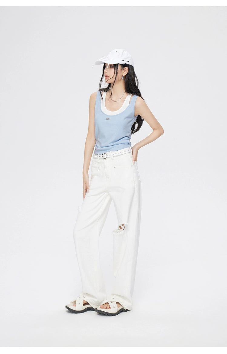 Blue & Black U-Neck Vest - CHINASQUAD