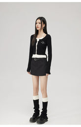 Fake Two Piece Knit Halter Blouse - CHINASQUAD