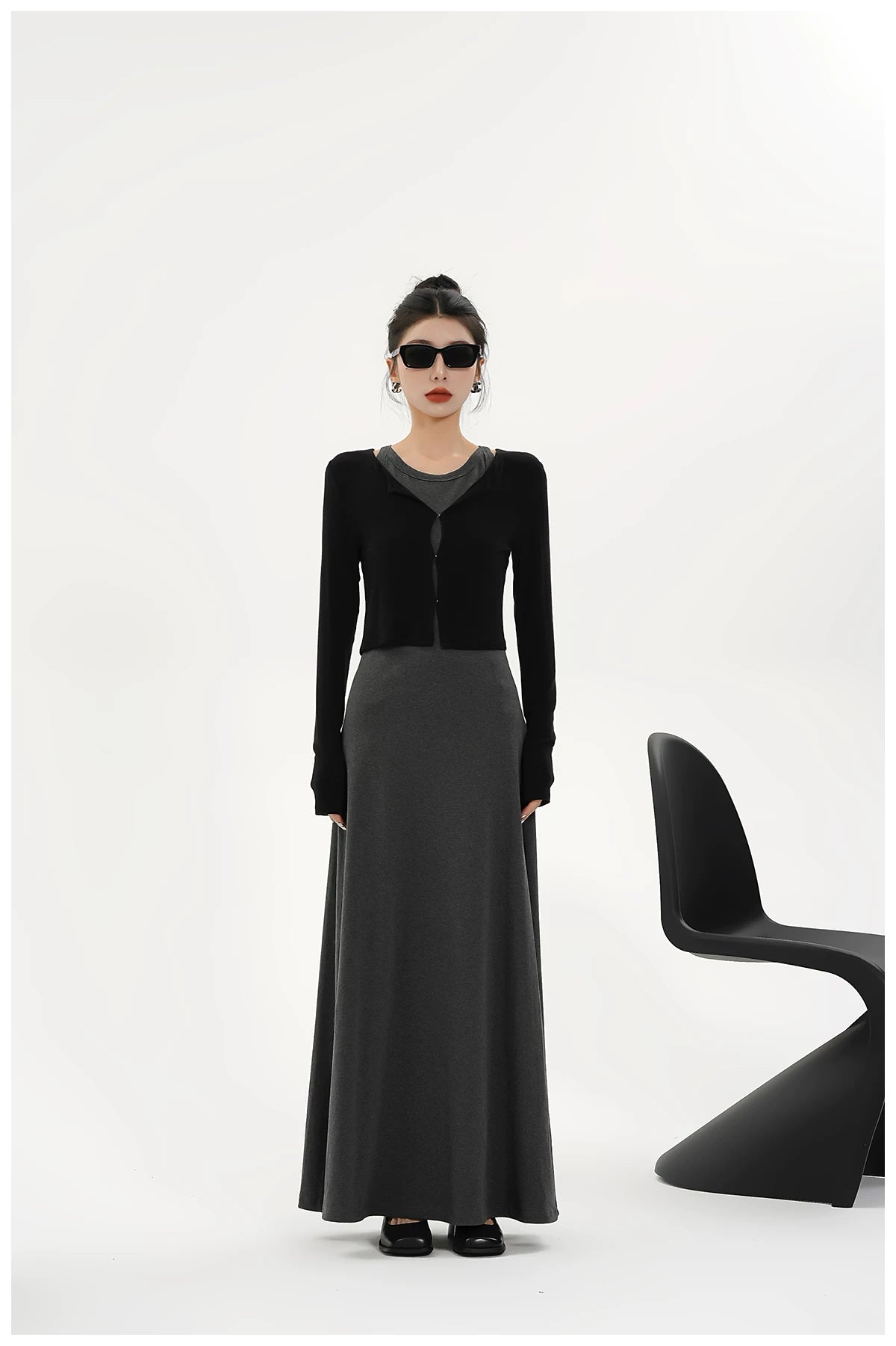 Built-In Bra Stretch Maxi Slip Dress