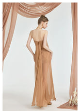 Thea Strapless Mesh Backless Dress - CHINASQUAD