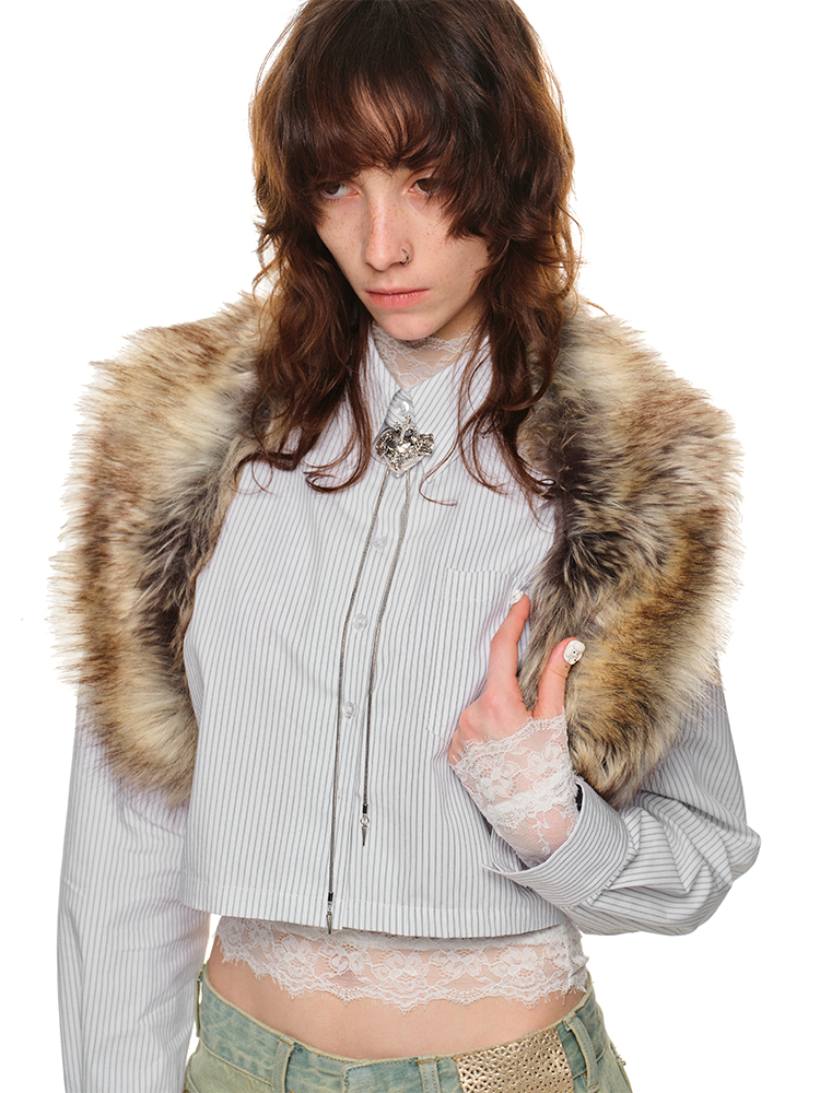 White Loose Crop Shirt - CHINASQUAD