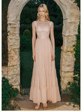 Tia Beaded Halter Chiffon Midi Dresses - CHINASQUAD